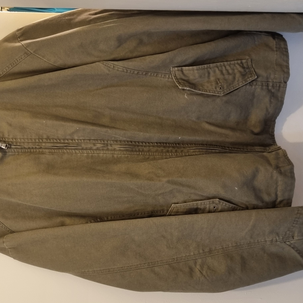 Olive Green Zip-Up Jacket